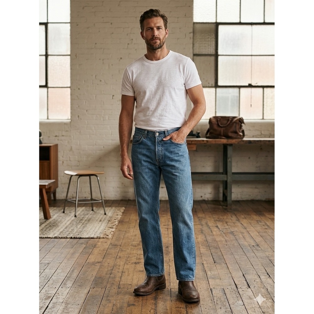Vintage Grunge Americana Normcore Levi's Original Fit Straight Leg Denim Jeans